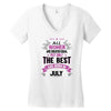 All Women Created Equal But The Best Born In July Women's V-Neck T-Shirt