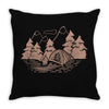 Camping Red Throw Pillow