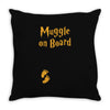 Muggle On Board Orange Throw Pillow