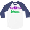 mardi gras princess 3/4 Sleeve Shirt
