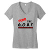 the goat white t shirt greatest of all time basketball baseball footba Women's V-Neck T-Shirt