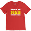 born to fish forced to work V-Neck Tee