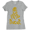 uomo dakar stampa oro moto deserto parigi africa sport Ladies Fitted T-Shirt
