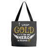 I Wear Gold For My Hero In Haven Tote Bags