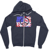american flag peace Zipper Hoodie