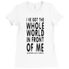official t shirt red sleeping with sirens whole world lyrics all sizes Ladies Fitted T-Shirt
