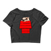 snoopy parody pug w Crop Top