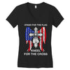 stand for the flag kneel for the cross Women's V-Neck T-Shirt