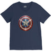 cotton captain america shield distressed, ideal gift or present V-Neck Tee