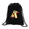 Calvin and hobbes Drawstring Bags