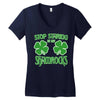 stop starting at my shamrocks Women's V-Neck T-Shirt