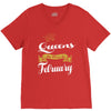queens are born in february V-Neck Tee