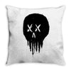 trickle skull Throw Pillow