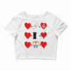 ls lesbian full heart Crop Top