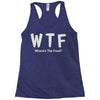 wtf where's the food Racerback Tank