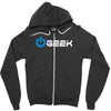 geek' (power on button) Zipper Hoodie