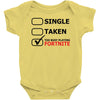 too busy playing fortnite (black) Baby Bodysuit