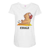 yoga pug exhale Maternity Scoop Neck T-shirt