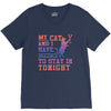 my cat and i stay in tonight V-Neck Tee