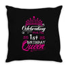 Celebrating With the 1st Birthday Queen Throw Pillow