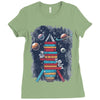 reading rocket ship Ladies Fitted T-Shirt