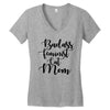 badass feminist cat mom Women's V-Neck T-Shirt