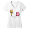 better together Women's V-Neck T-Shirt