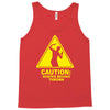 caution shapes being thrown printed Tank Top