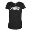 darwin'   fish Maternity Scoop Neck T-shirt