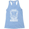 Never Underestimate Dog Rescuer Who Was Born August Racerback Tank