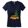 merry christmas car Women's V-Neck T-Shirt