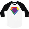 Rainbow LGBT Diamond 3/4 Sleeve Shirt