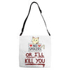no spoilers... or i'll kill you Adjustable Strap Totes
