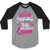Celebrating With the 7th Birthday Queen 3/4 Sleeve Shirt