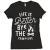 life is better by the camp fire Ladies Fitted T-Shirt