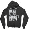 real men shoot raw Zipper Hoodie