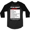 funny stag night checklist, ideal gift, christmas present 3/4 Sleeve Shirt
