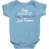 Dear Parents Tag You're It Love Teachers Women's Baby Bodysuit