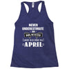 never underestimate an old man who was born in april. Racerback Tank
