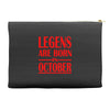 legends are born in october vintage Accessory Pouches