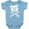 pig bacon cross bones pirate Baby Onesie