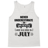 never underestimate an old man who was born in july Tank Top