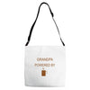 grandpa powered by coffee Adjustable Strap Totes