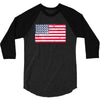 t-rex vintage american flag 3/4 Sleeve Shirt