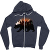 Bear Adventure With Rose Zipper Hoodie