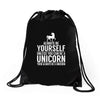always be a unicorn Drawstring Bags