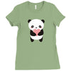 Hawaii Panda Love Ladies Fitted T-Shirt