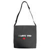 i love you (2) Adjustable Strap Totes