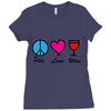 peace love wine Ladies Fitted T-Shirt