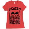 cats are fucking awesome Ladies Fitted T-Shirt